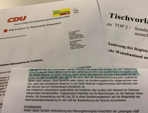 BI Düssel-West kritisiert Haltung von CDU, SPD, FDP/FW im Regionalrat